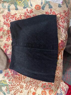 Express Black Corduroy Mini Skirt with Button-Front